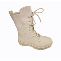 Bottines lacet beige