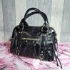 Sac tendance moyen noir brillant