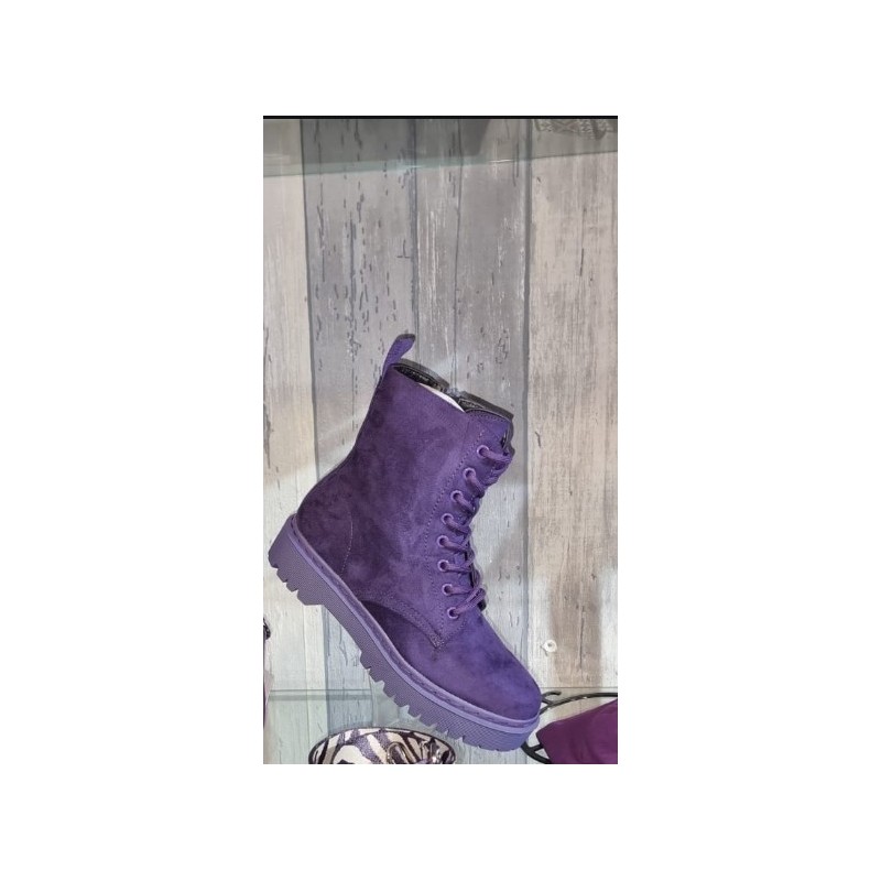 Bottines lacet mauve