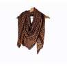 Foulard carré brun